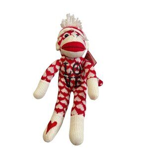 11" Cuddle Sock Monkey - Red/White